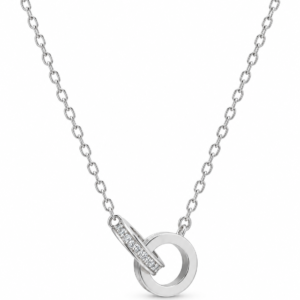 Collar doble círculo con zirconias PL. 925
