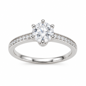 Anillo solitario con banda de zirconias PL. 925