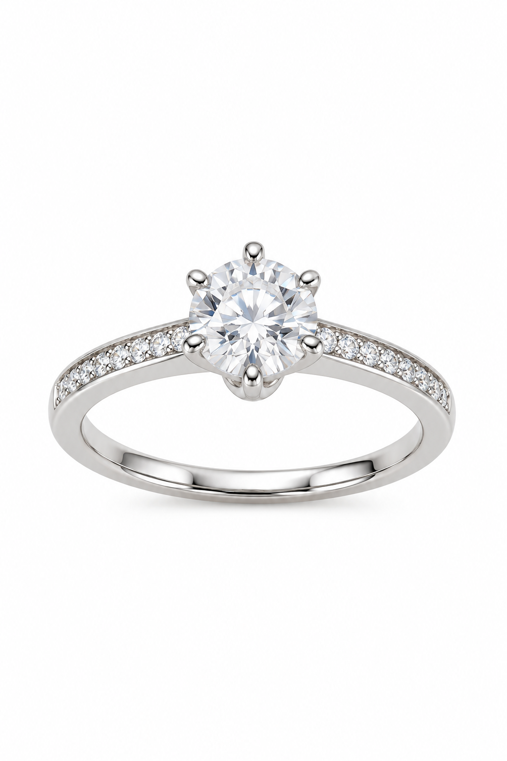 Anillo solitario con banda de zirconias PL. 925
