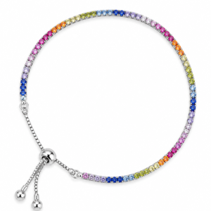 Pulsera de zirconia arcoíris ajustable PL. 925