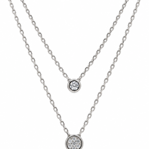 Collar doble con dije circular PL. 925